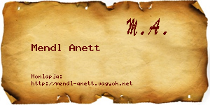 Mendl Anett névjegykártya