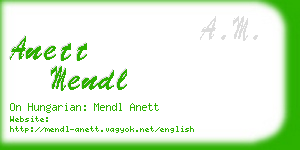 anett mendl business card